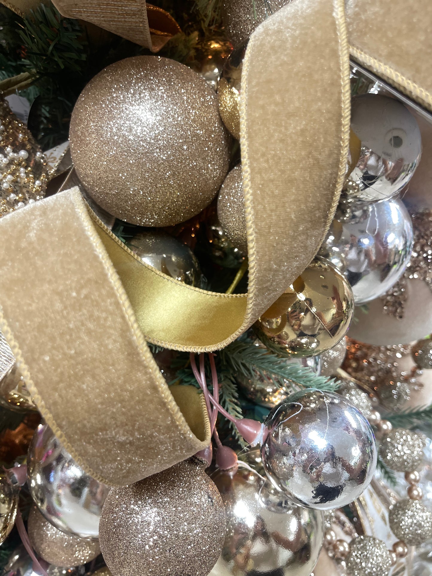 1.5 Inch By 10 Yard Taupe Velvet With Satin Backing Ribbon