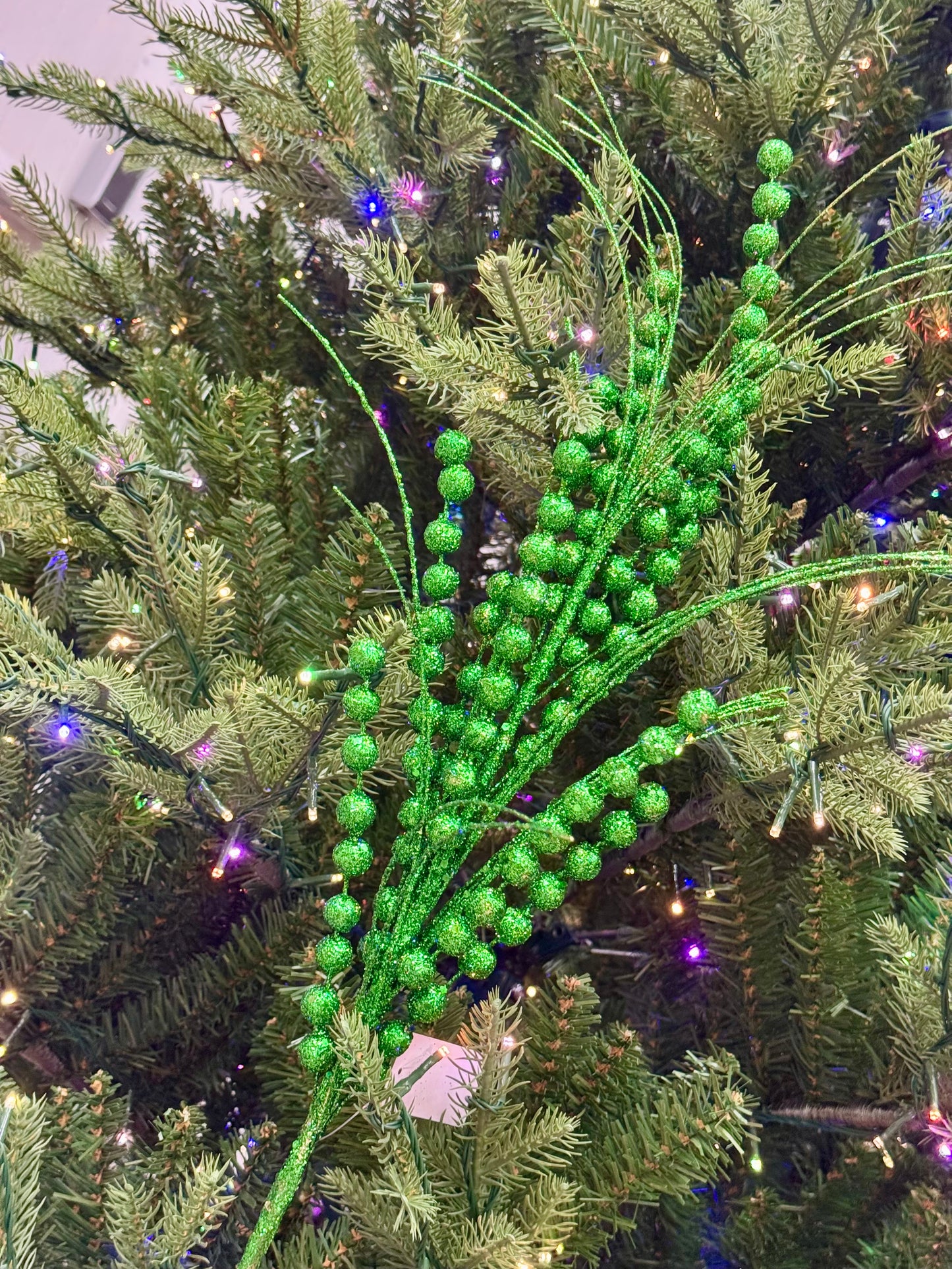 28 Inch Dark Green Glitter Ball Spray