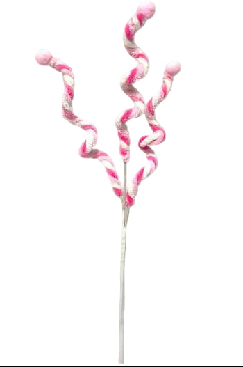 24 Inch Pink Spiral Candy Pick