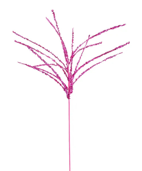 32 Inch Hot Pink Sequin Twig Spray