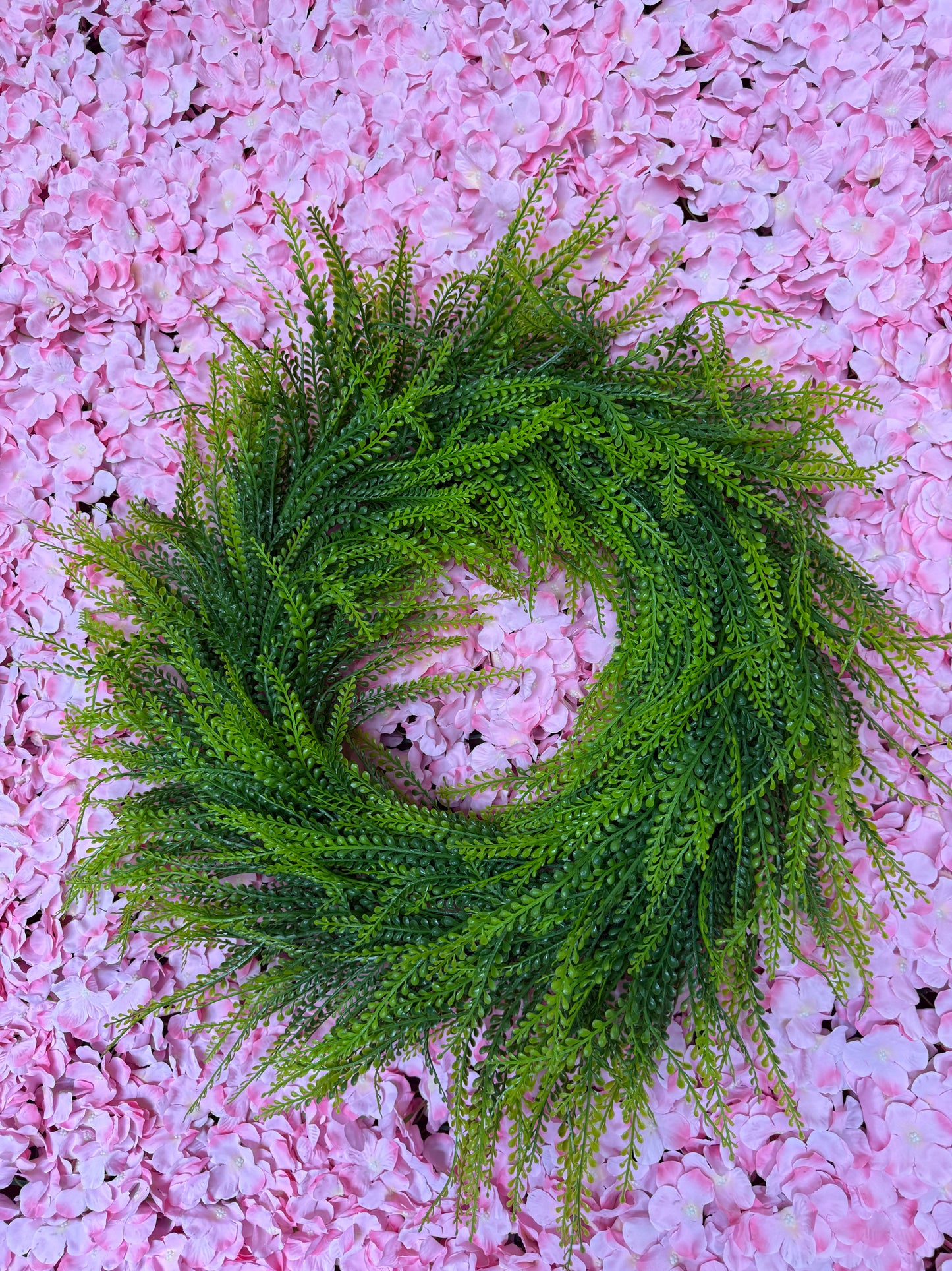 24 Inch Two Tone Green Round Beadgrass Wreath