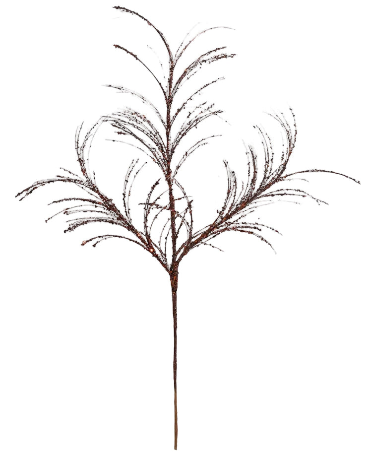 34 Inch Chocolate Glitter Sequin Pampas Grass Spray