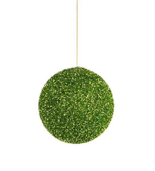 6 Inch Lime Foil Glitter Ball Ornament