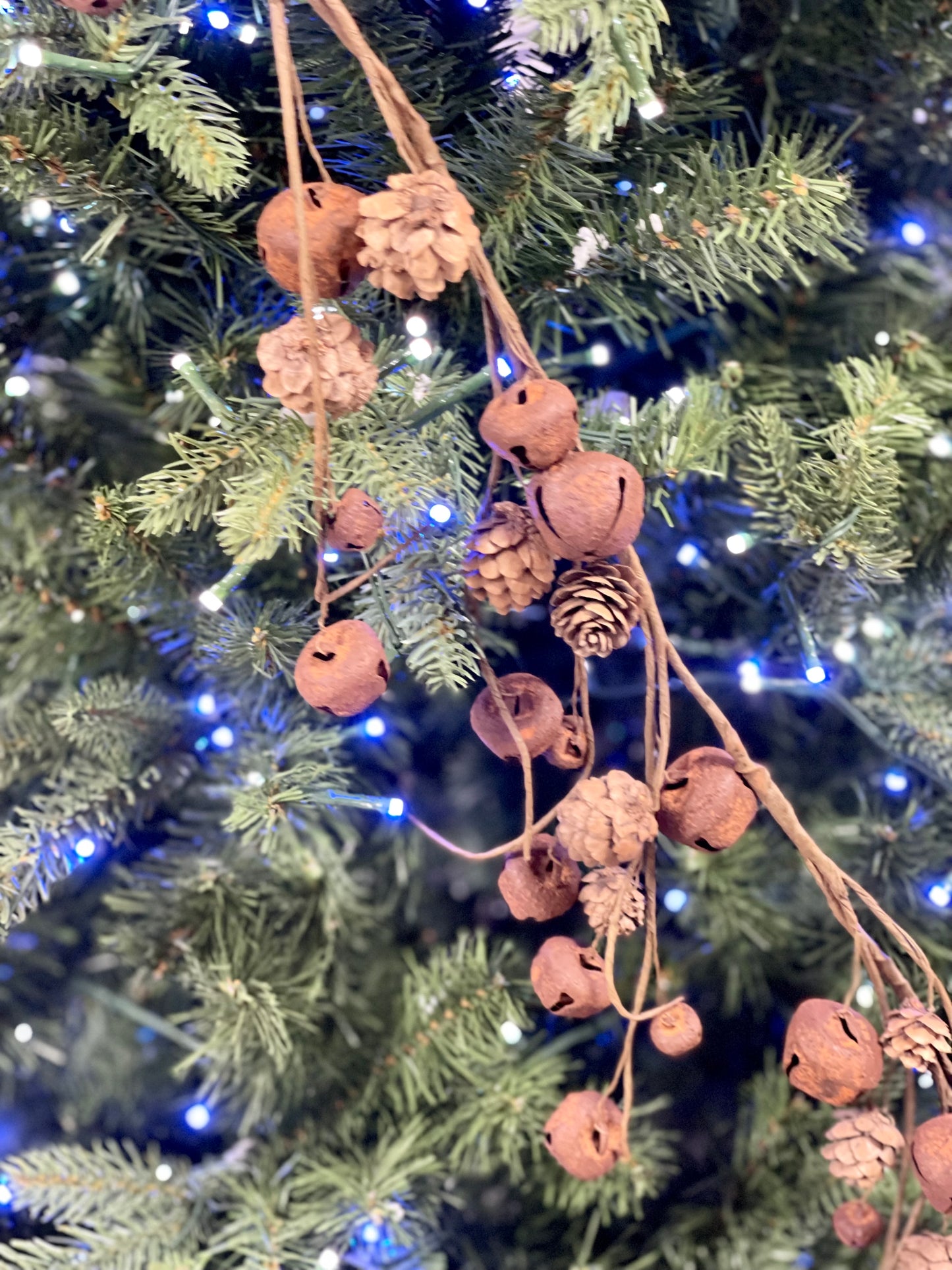 5 Inch Jingle Bell And Mini Pinecone Garland