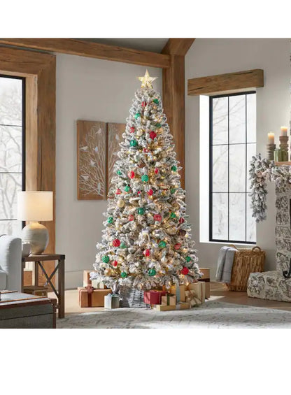 Home Accents Holiday 7.5 ft. Pre-Lit LED Alta Flocked Artificial Christmas Tree