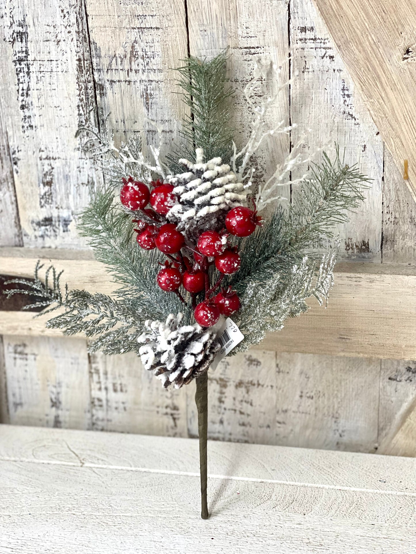 Red Berry Pinecone And Snow Pick