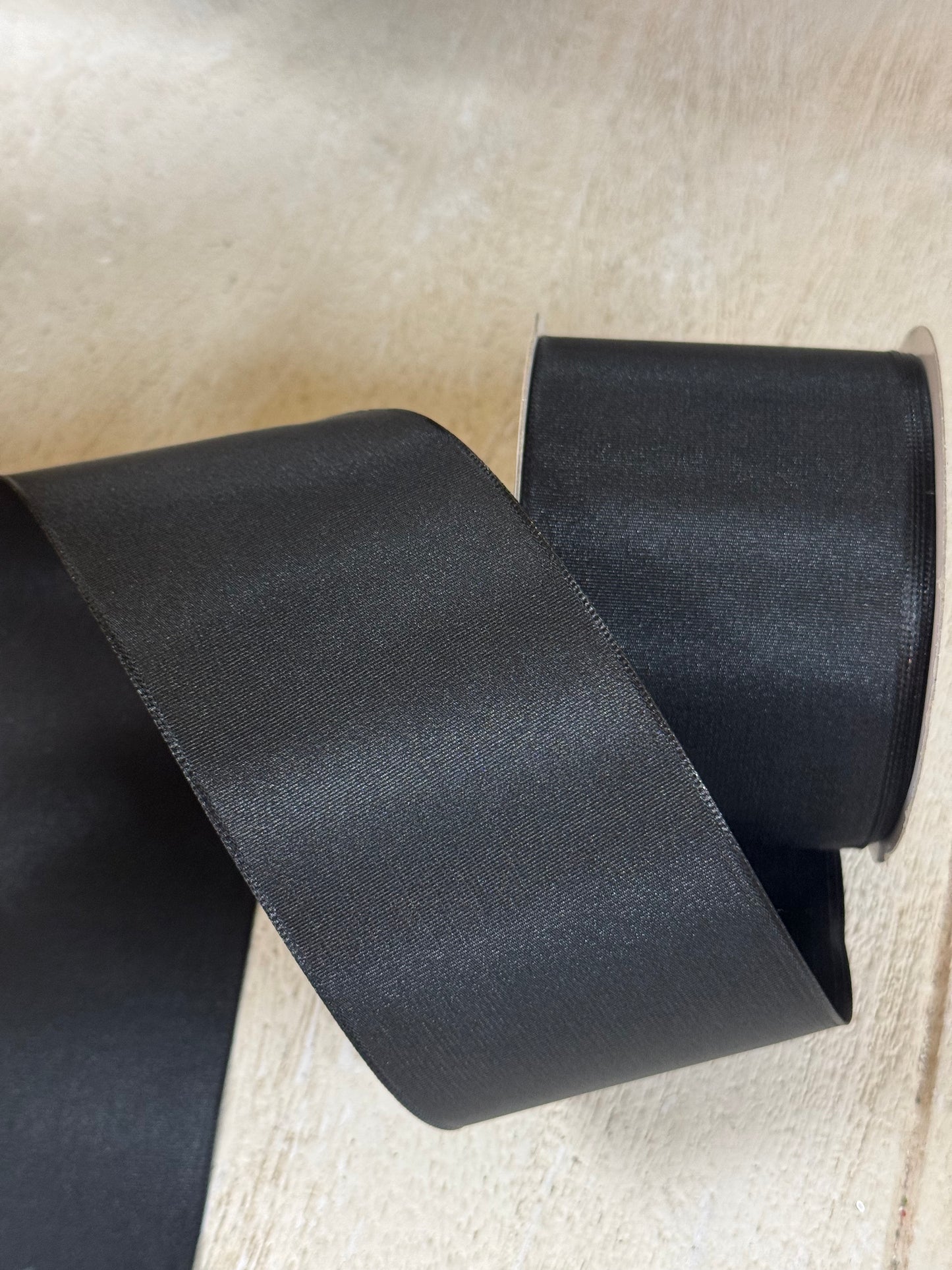 2.5 Inch By 25 Yard Black Taffeta Ribbon
