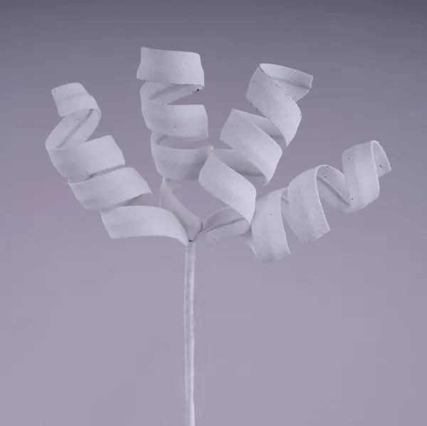 11 Inch White Glitter Curl Pick