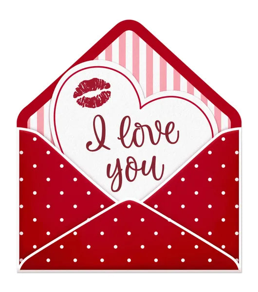 11.25 Inch I Love You Open Envelope Metal Sign
