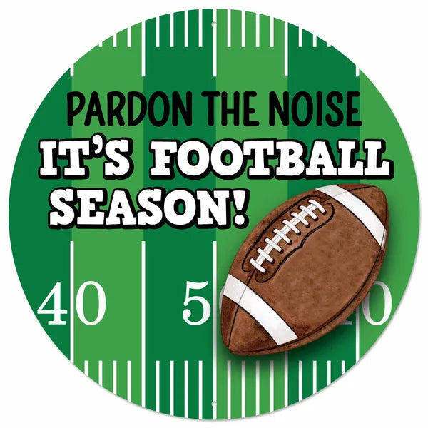 12 Inch Pardon The Noise Metal Football Sign