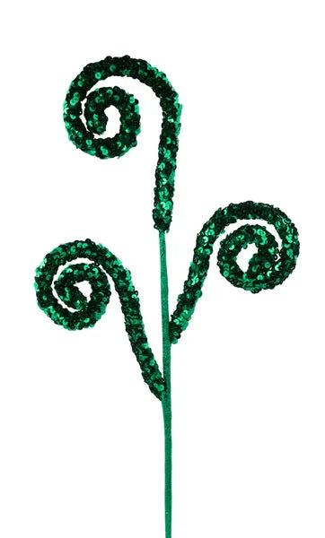 27 Inch Emerald Green Sequin Coil Spray