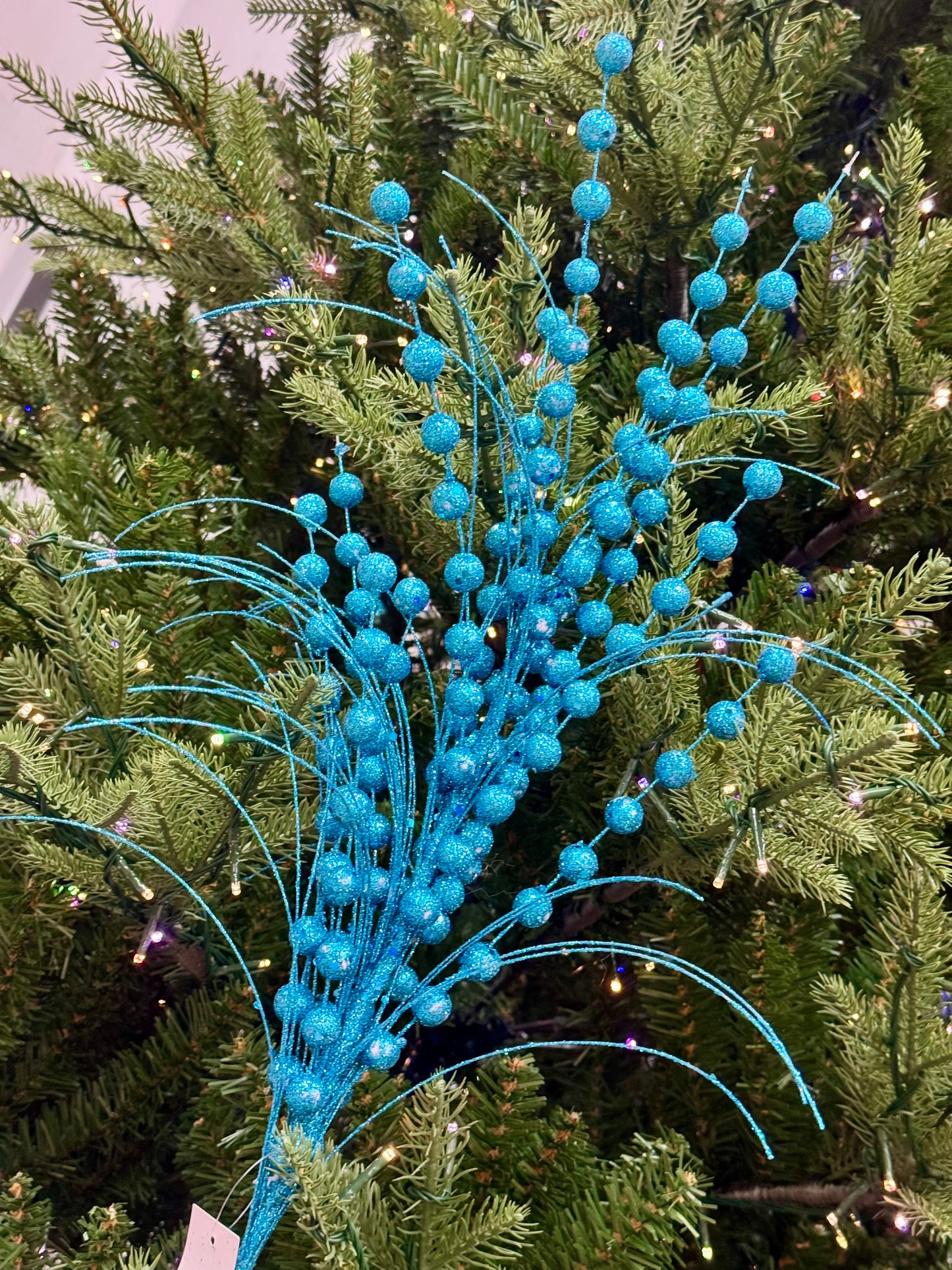 28 Inch Blue Glitter Ball Spray