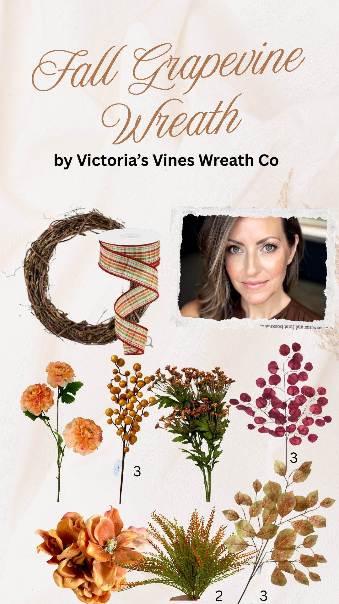 Fall Grapevine Wreath By Victoria's Vines Wreath Co