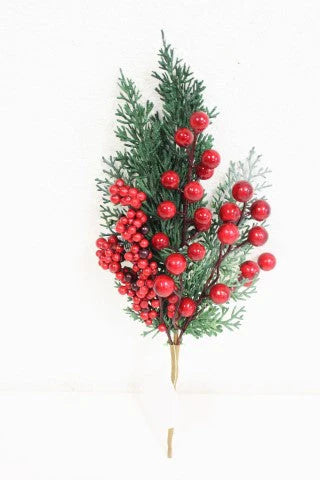 14 Inch Red Berry Holly Spray