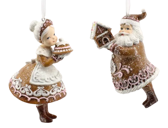 Mr & Mrs Santa Claus Gingerbread Two Styles