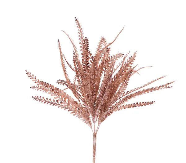 17.5 Inch Brown And White Wash Bead Grass Bush