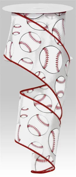 2.5 Inch By 10 Yard Baseball Ribbon