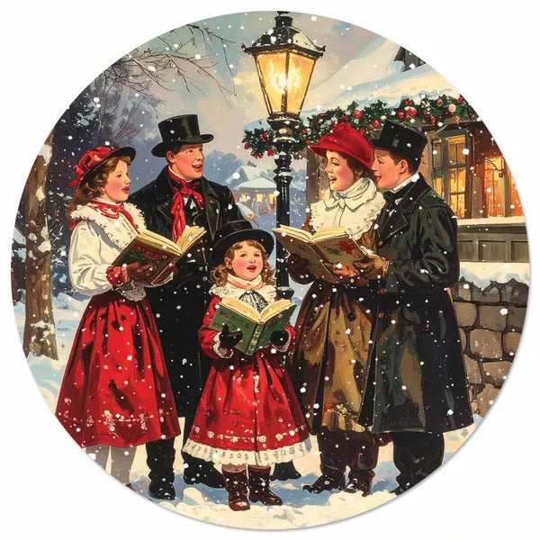 12 Inch Christmas Carolers Metal Sign