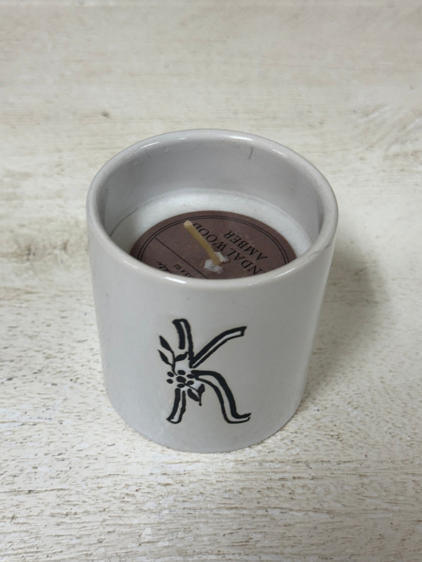 White Initial Candle - K
