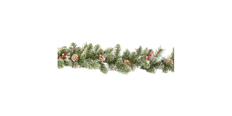 6 ft. Snow Cashmere Mix Pine Garland 106-Tips and Pinecones and Berry Open Box