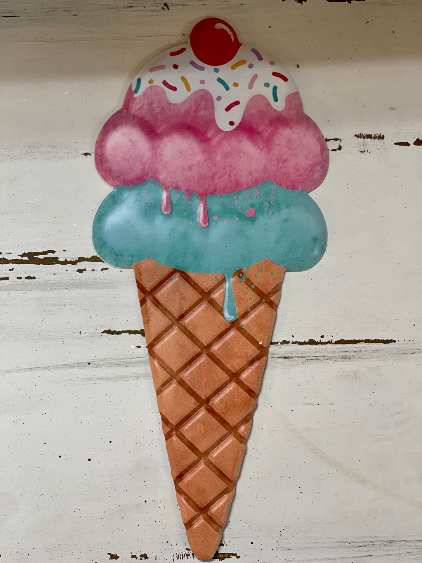 Ice Cream Cone Metal Sign Three Different Styles