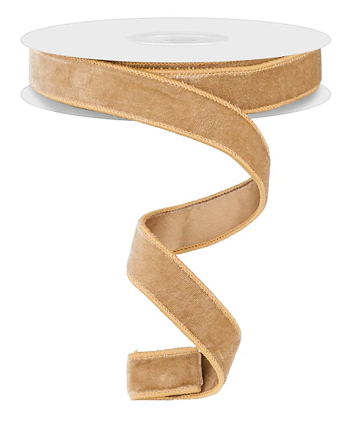 7/8 Inch By 10 Yard Taupe Deluxe Velvet With Satin Backing Ribbon