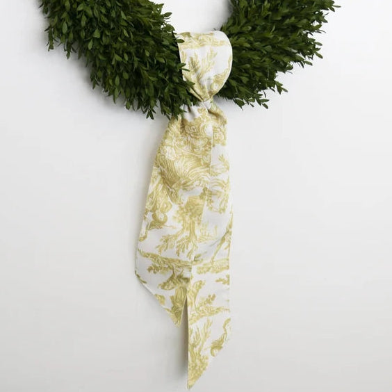 D.Stevens 4 Inch By 56 Inch Lime And White Toile Canvas Sash