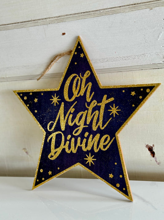 12 Inch Oh Holy Divine Star Wood Sign