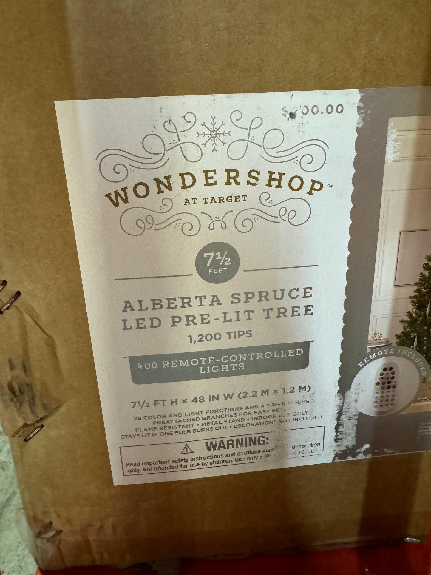 Wondershop At Target 7.5 Foot Alberta Spruce LED Pre Lit Tree Open Box