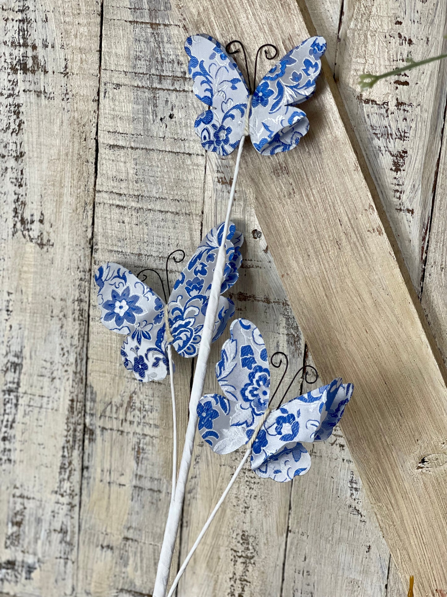 Blue And White Toile Butterfly Spray