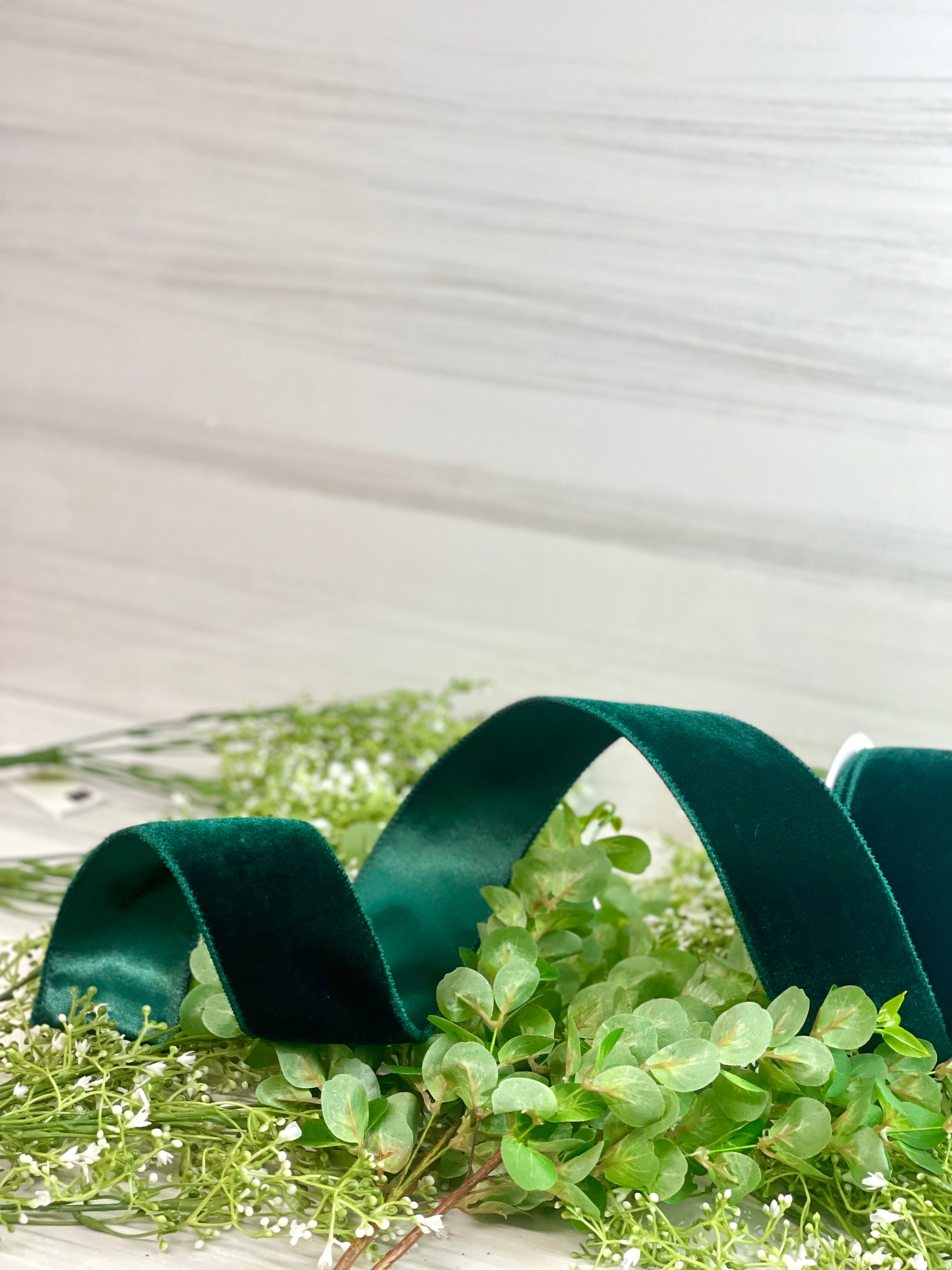 Emerald Green Designer 2 1/2 Inch x 10 Yards Velvet Ribbon