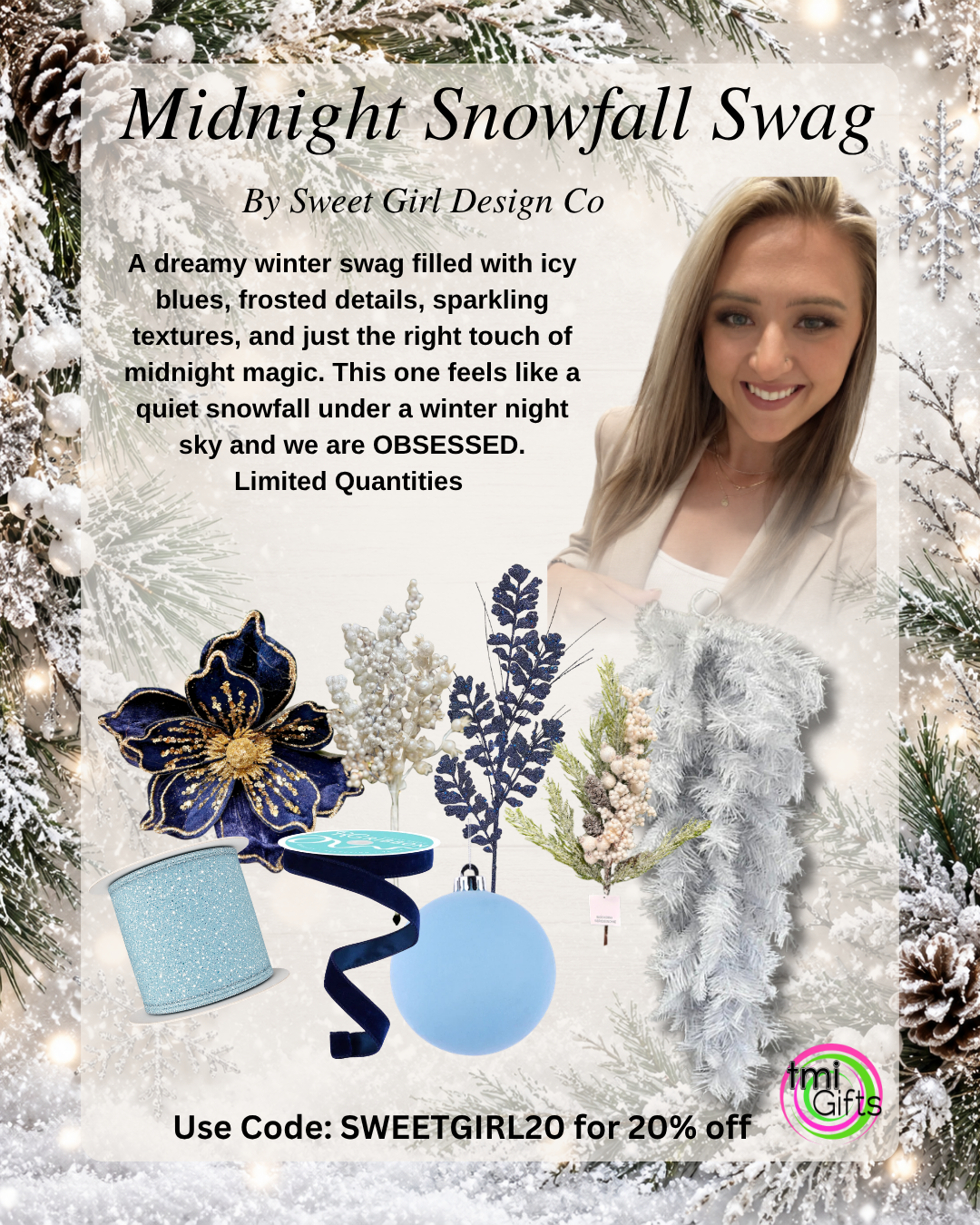 Midnight Snowfall Swag By Sweet Girl Design Co