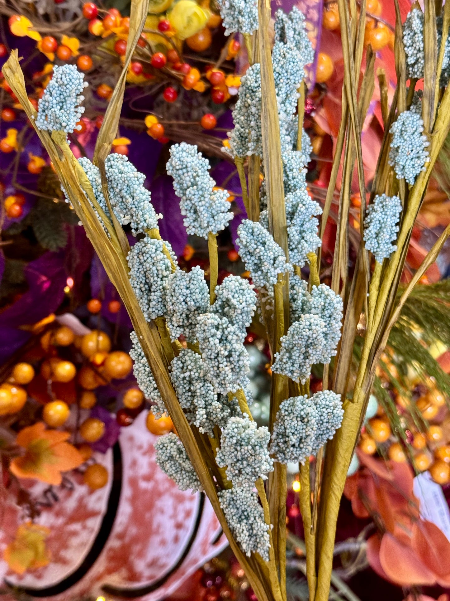 31 Inch Blue Bristle Grass Spray