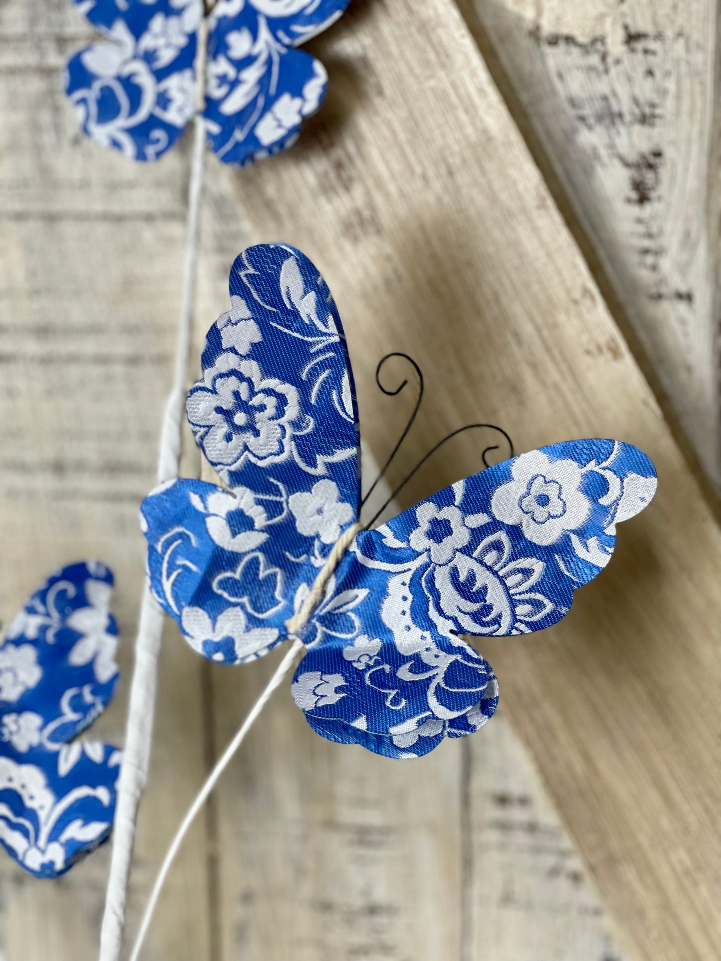 Blue And White Toile Butterfly Spray