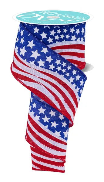 2.5 Inch By 10 Yard Wavy Flag Ribbon