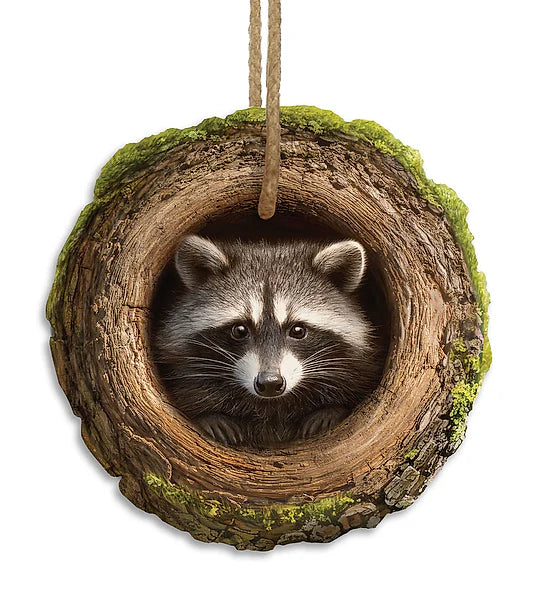 5.25 Inch Raccoon In A Tree Metal Sign