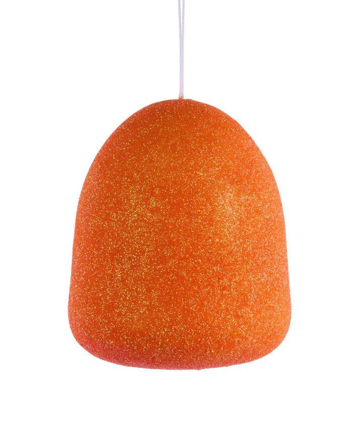5 Inch Orange Glitter Gumdrop Ornament