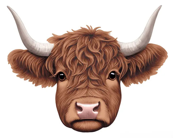 15.5 Inch Dark Brown Highland Cow Metal Sign