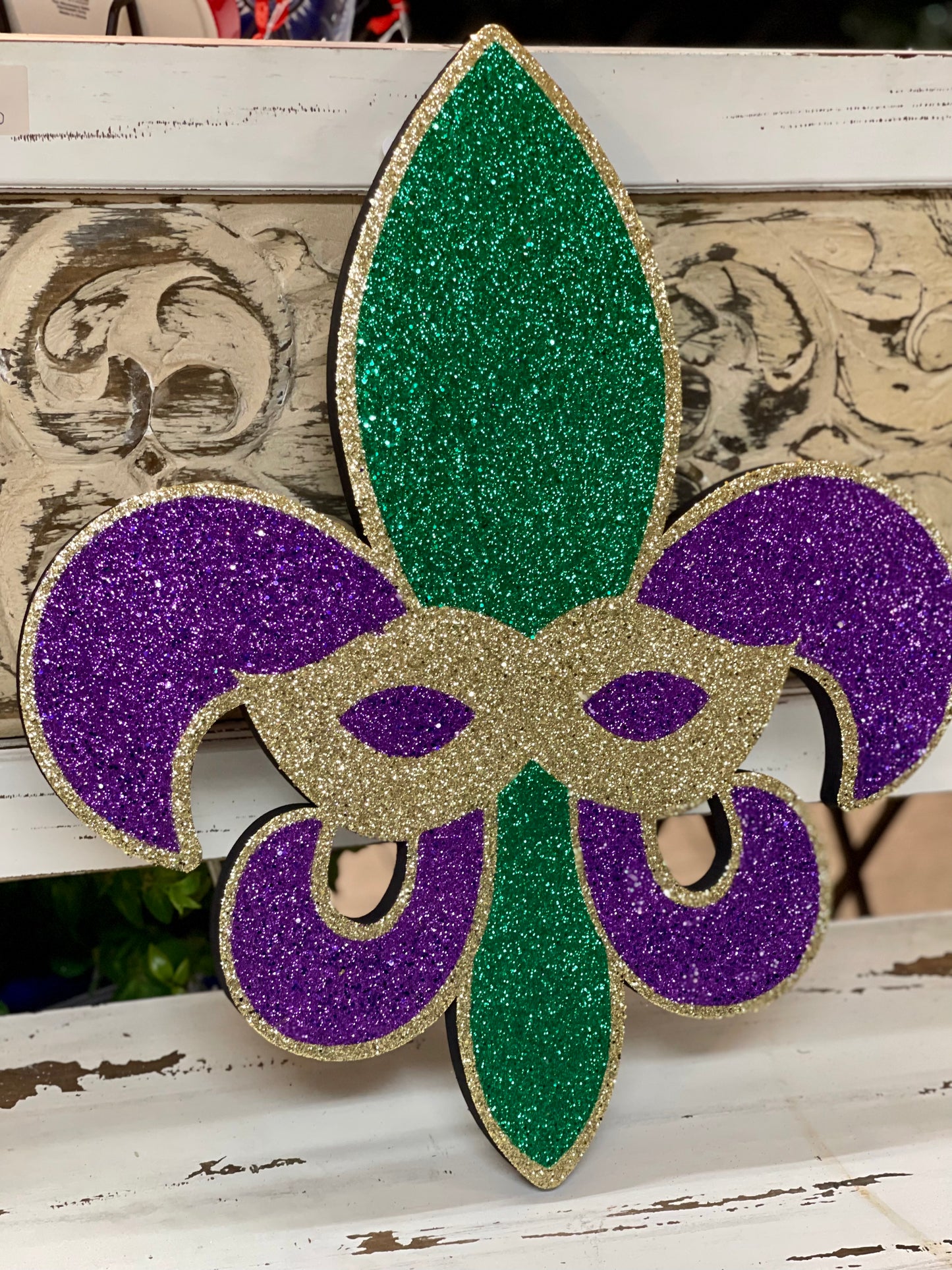 Glitter Fleur De Lis With Mask