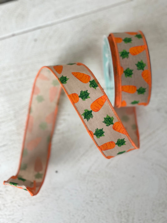 1.5 Inch By 10 Yard Carrots On Cotton Ribbon