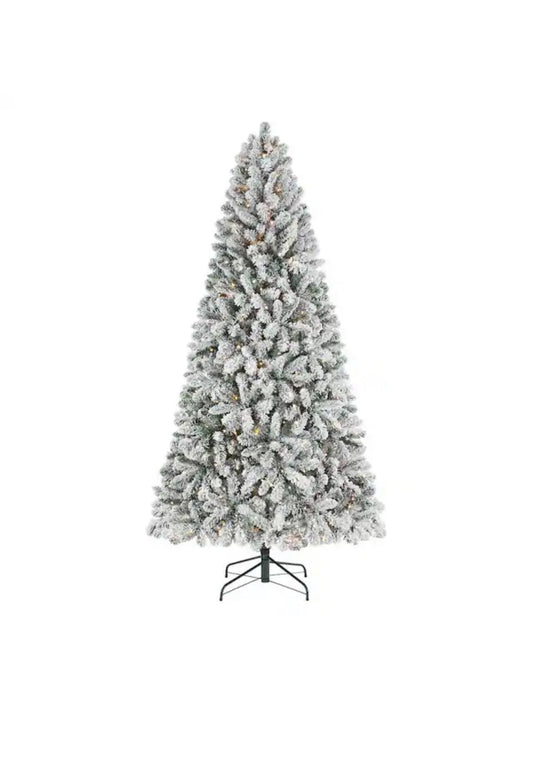 Home Accents Holiday 7.5 ft. Pre-Lit LED Alta Flocked Artificial Christmas Tree