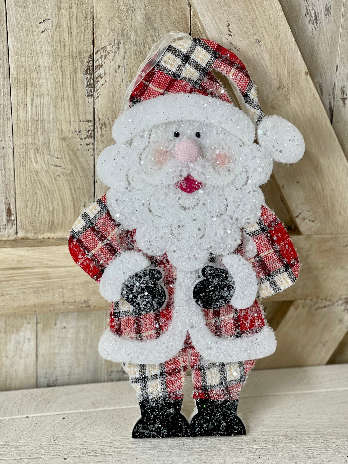 Red Black And Cream Foam Plaid Santa