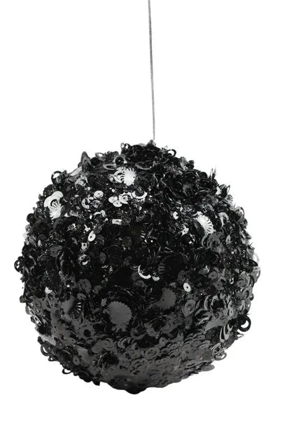 5 Inch Black Sequin Glitter Ornament