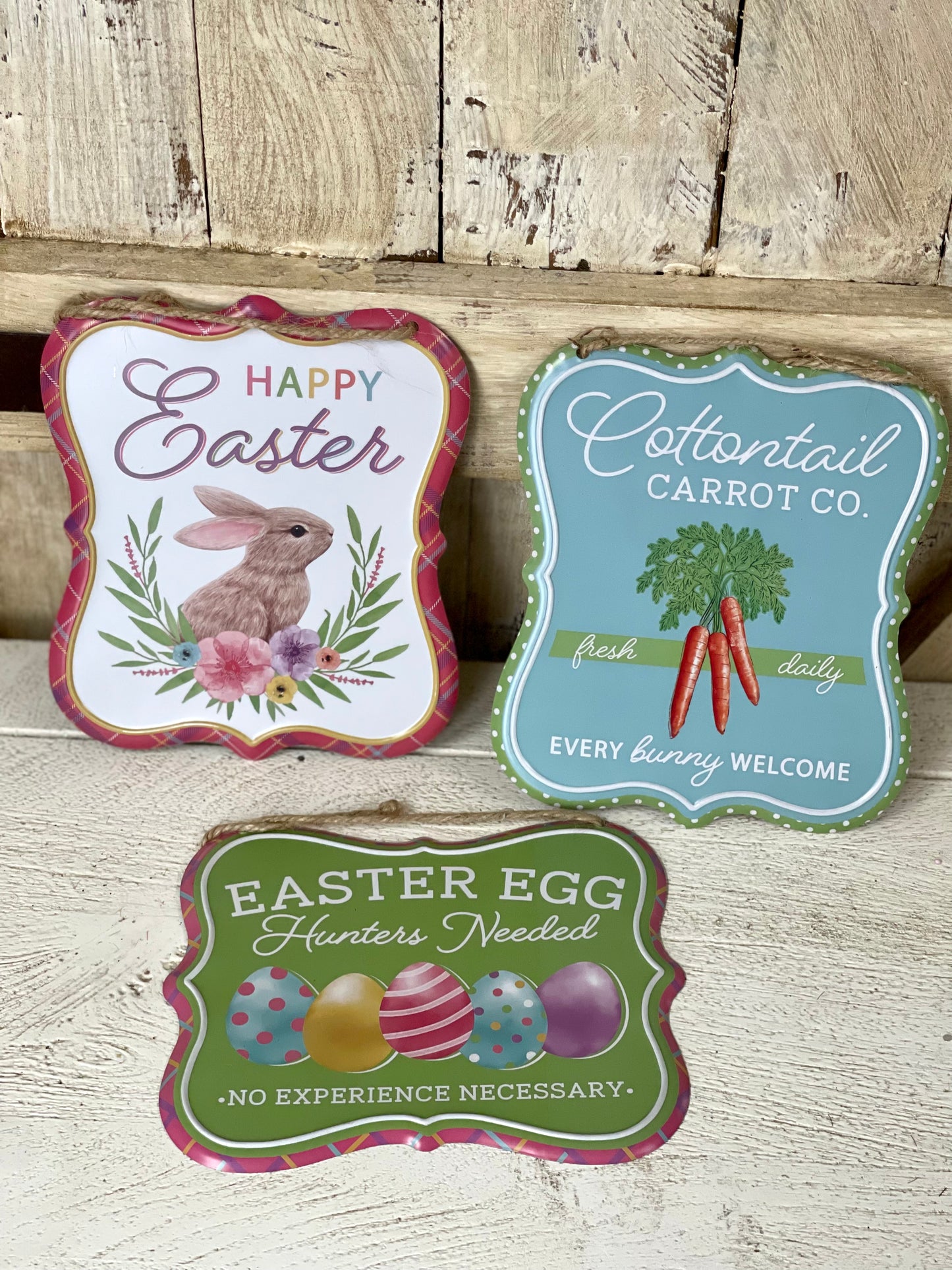 Metal Embossed Tin Easter Sign