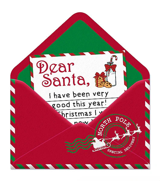 11.25 Inch Dear Santa Open Envelope Metal Sign