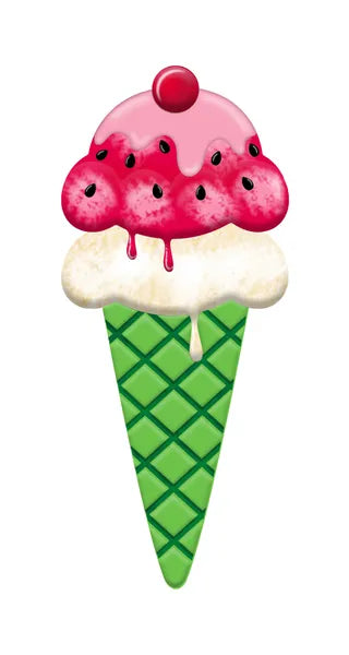 12 Inch Metal Watermelon Ice Cream Cone Sign