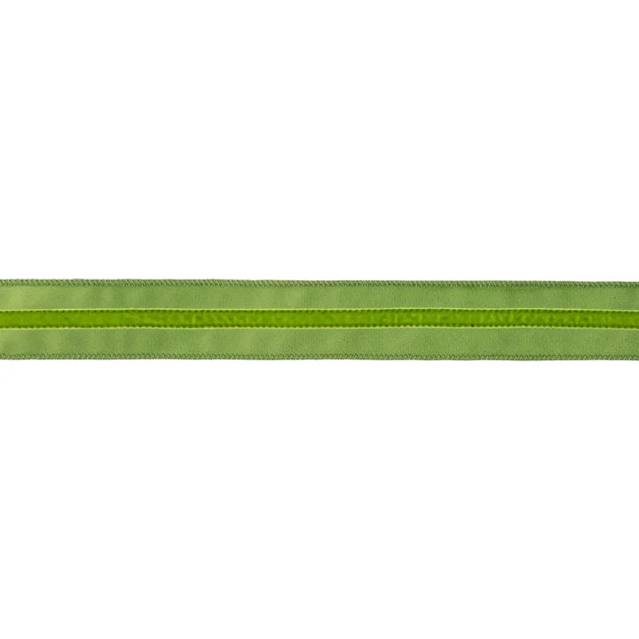 1.5 Inch By 10 Yard Green On Green Velvet Ribbon