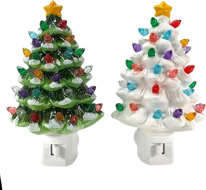 6 Inch Electric Dolomite Christmas Tree Nightlight Two Styles
