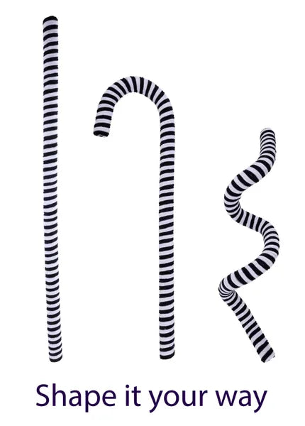 47 Inch Black And White Velvet Foam Peppermint Stick