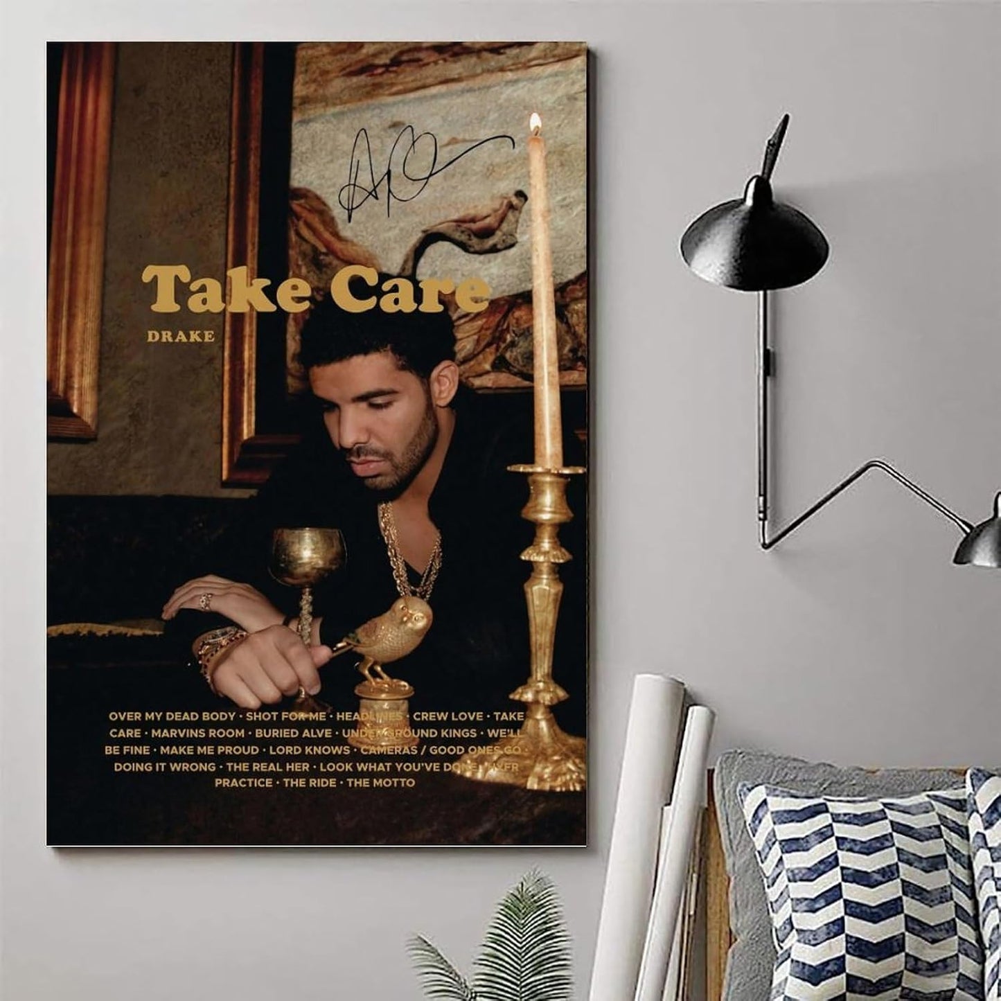 Drake Poster Take Care Album Cover Canvas Art